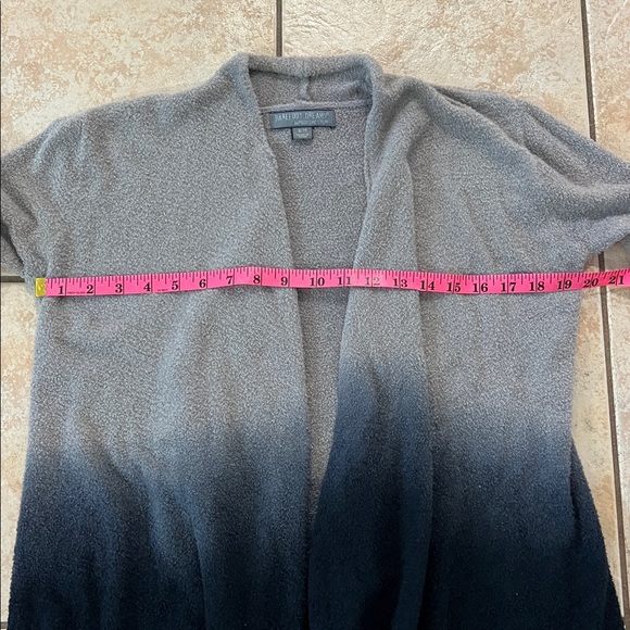 Barefoot Dreams Bamboo Chic Lite Ombre Waterfall‎ Cardigan Black & Gray, Sz S/M - Picture 7 of 10